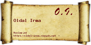 Oldal Irma névjegykártya